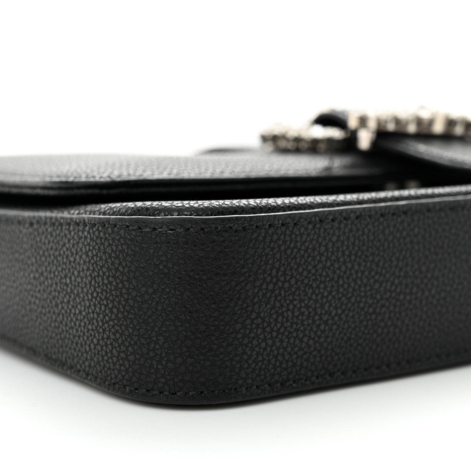 Jimmy Choo Calfskin Crystal Cheri Wallet on Chain Bag Black 7 of 8