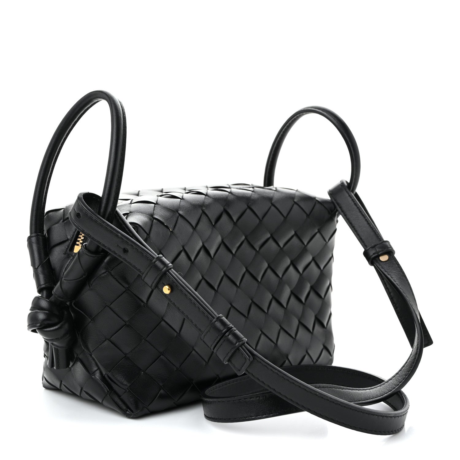 Bottega Veneta Calfskin Intrecciato Small Loop Top Handle Black 3 of 11