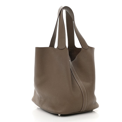 Hermes Taurillon Clemence Picotin Lock 26 GM Etoupe 3 of 11