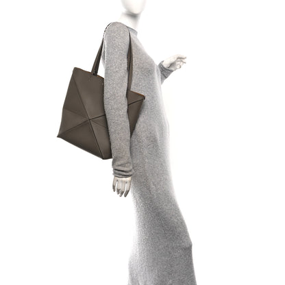 Loewe Grained Calfskin Medium Puzzle Fold Tote Taupe 2 of 9