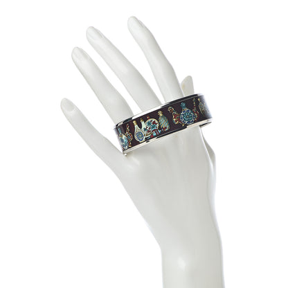 Hermes Enamel Printed Wide Qu' Importe Le Falcon Bracelet 65 2 of 5