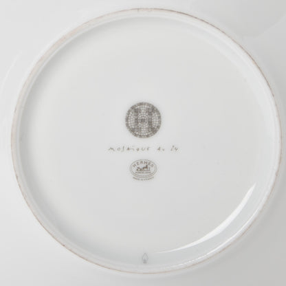 Hermes Porcelain Mosaique Au 24 Breakfast Cup And Saucer Set Of 2 Platine 26 of 27