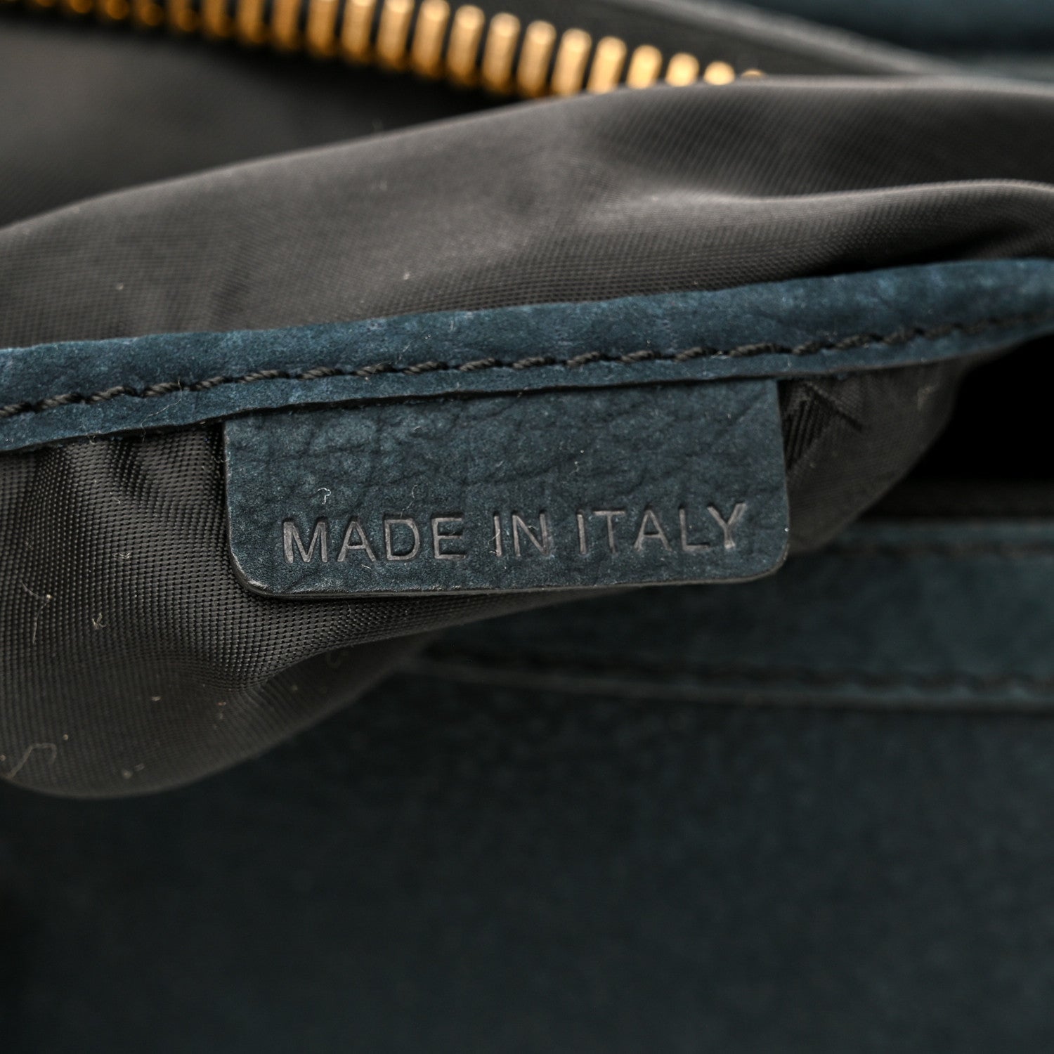 Burberry Suede Luggage Medium Bowling Barrel Bag Indigo Green 7 of 13