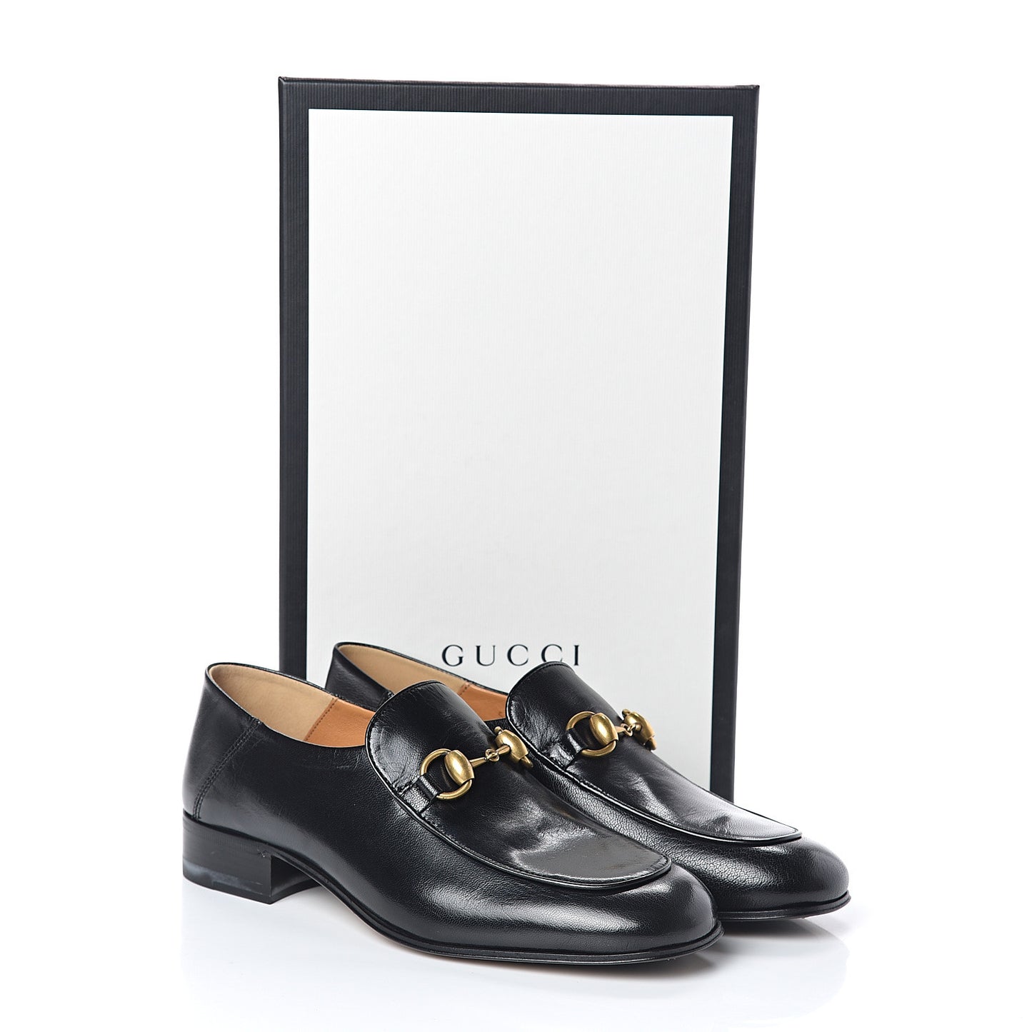 Goatskin Womens Horsebit Mid-Heel Loafers 36 Black
