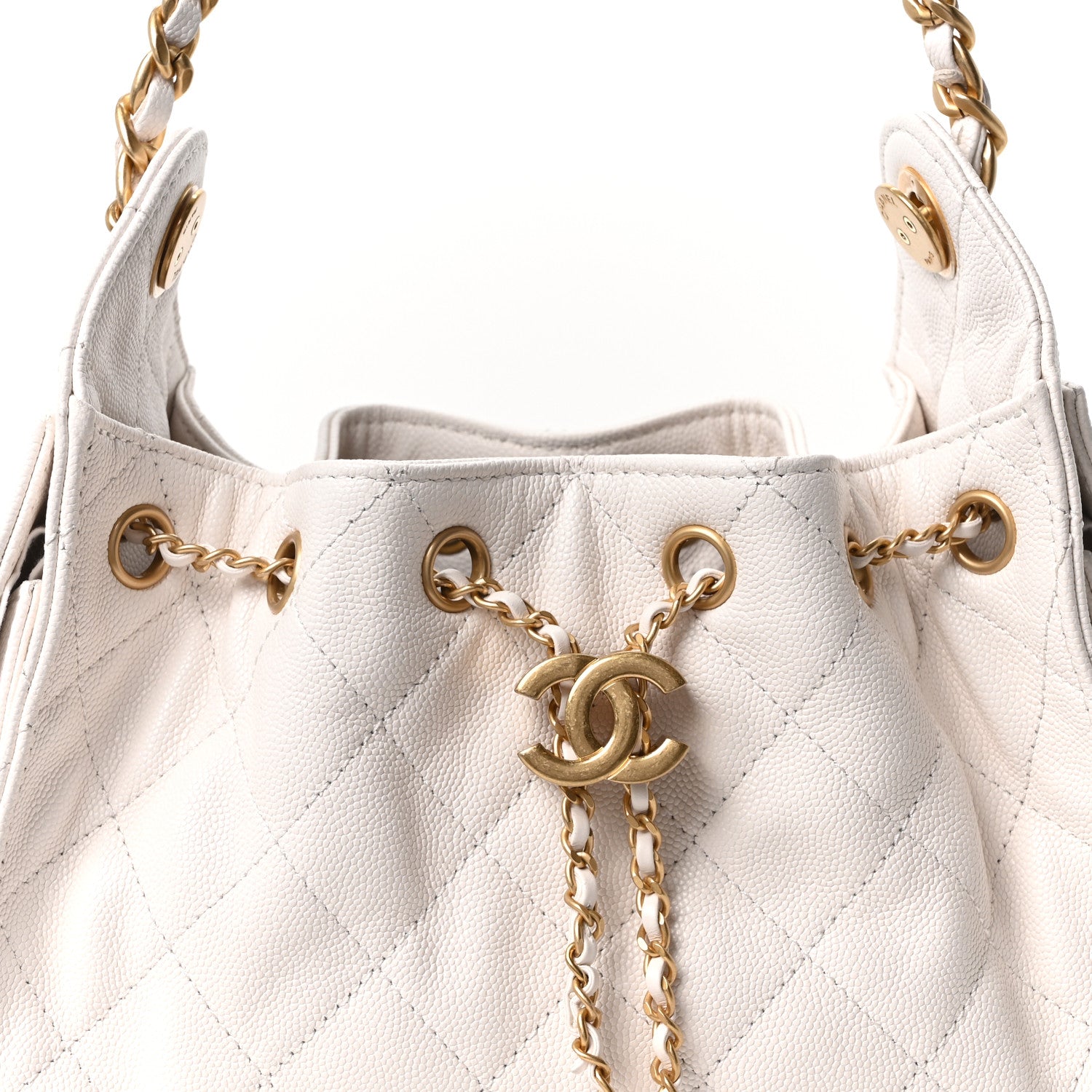 Chanel Caviar Quilted Mini Chanel 25 Handbag White 8 of 11