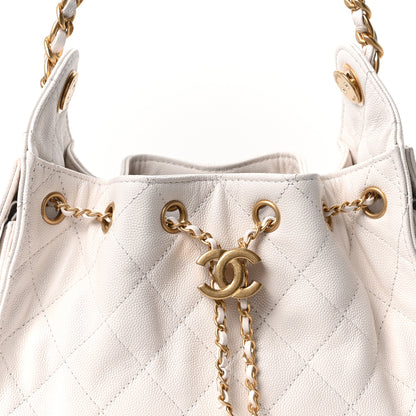 Chanel Caviar Quilted Mini Chanel 25 Handbag White 8 of 11