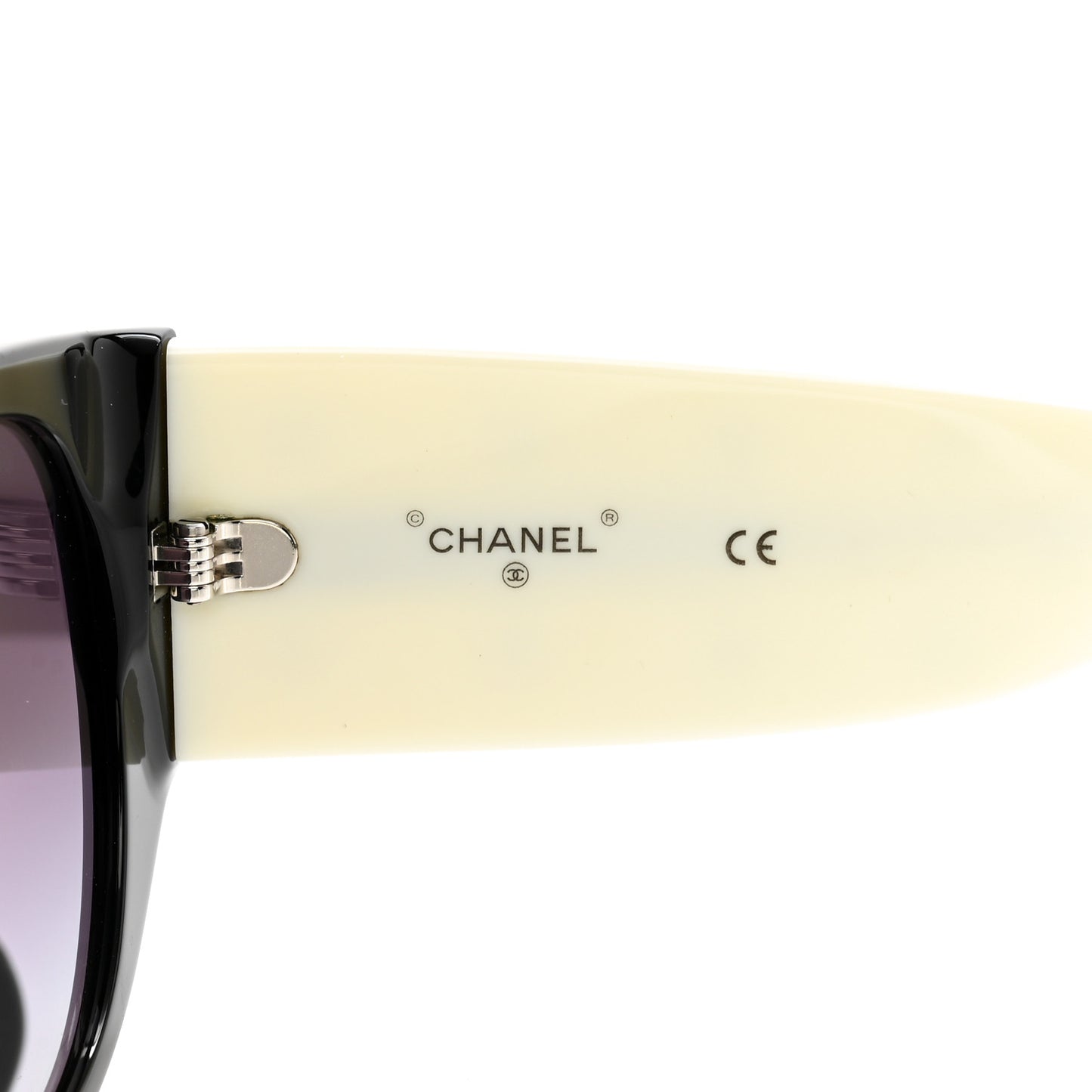 Acetate Quilted CC Pilot Sunglasses 71465 White Black
