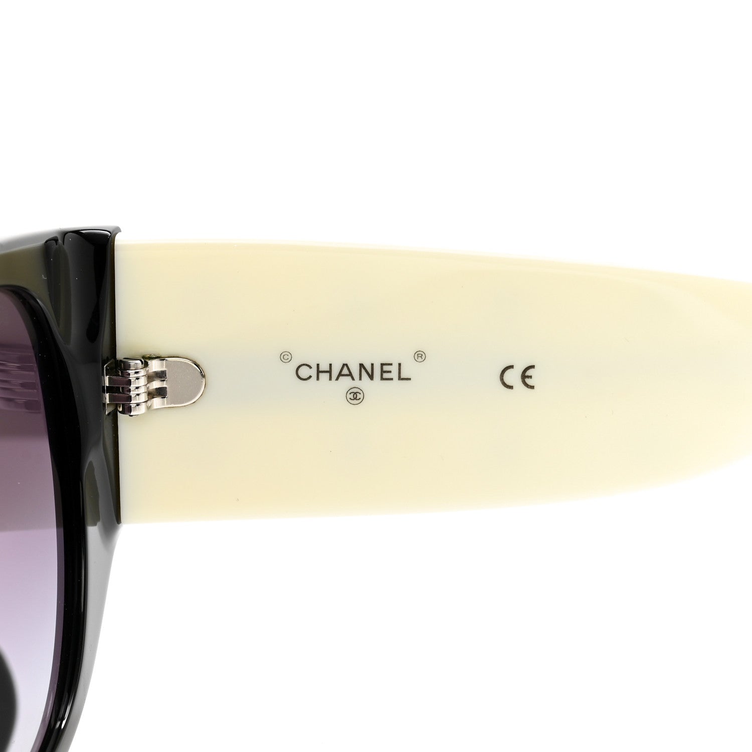 Chanel Acetate Quilted CC Pilot Sunglasses 71465 White Black 5 of 12