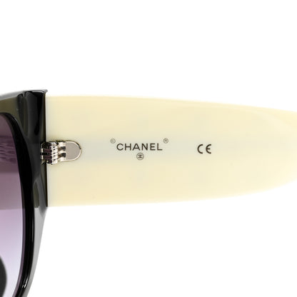 Chanel Acetate Quilted CC Pilot Sunglasses 71465 White Black 5 of 12
