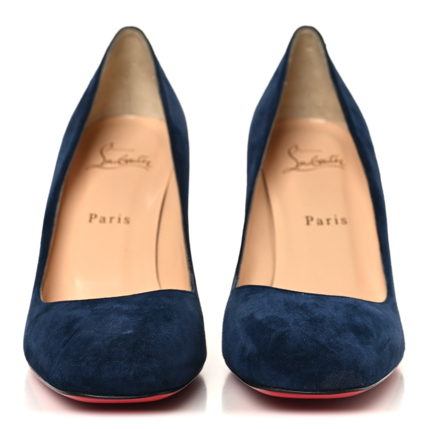 Christian Louboutin Veau Velours Viva 85 Pumps 38.5 Navy 3 of 9
