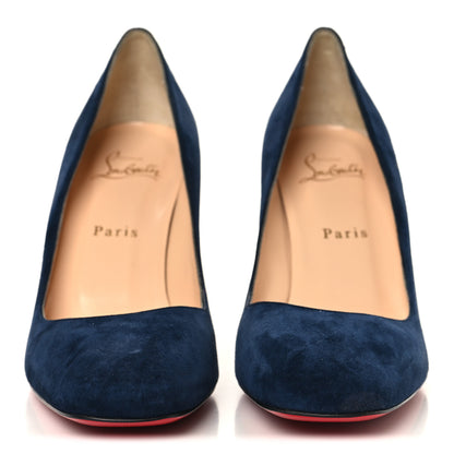 Christian Louboutin Veau Velours Viva 85 Pumps 38.5 Navy 3 of 9