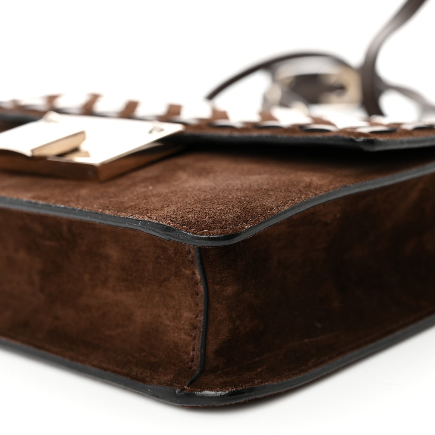 Suede Studded Mini Rebel Crossbody Brown