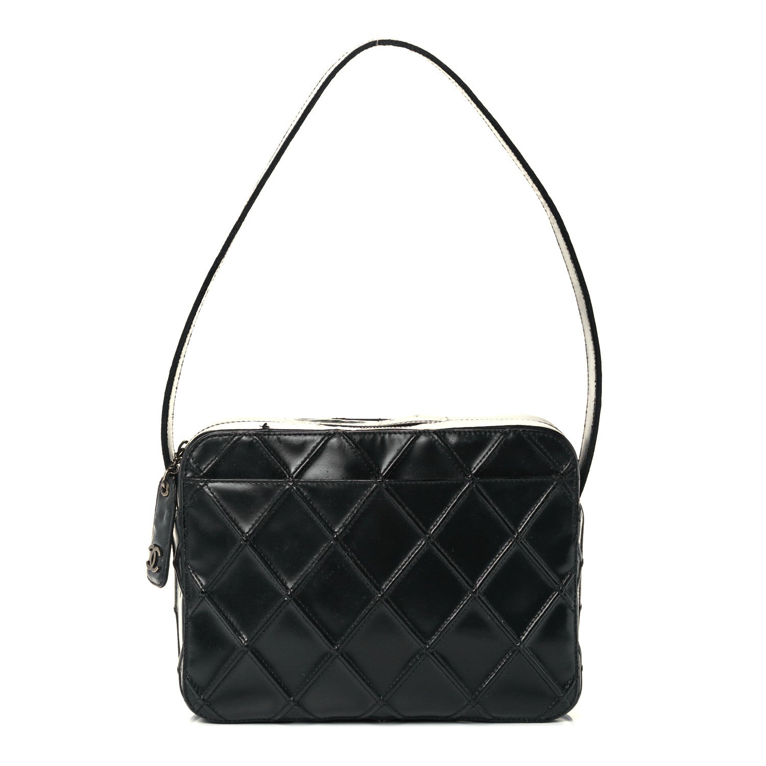 Chanel Patent Diamond Stitch Shoulder Bag Black 1 of 14