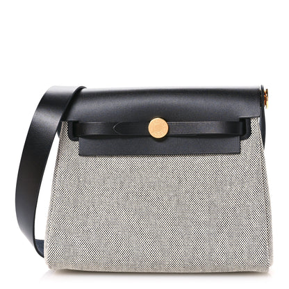 Hermes Military Toile Vache Hunter Herbag Zip Retourne 20 Ecru Black 1 of 11