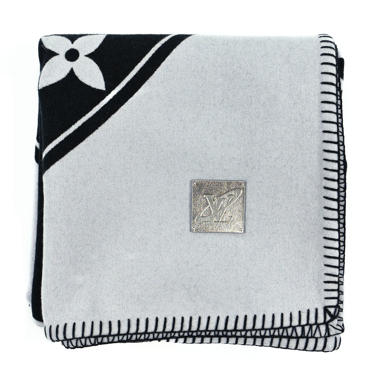 Louis Vuitton Wool Cashmere Satellite Blanket Black 1 of 3