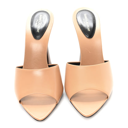 Saint Laurent Calfskin Gippy 105 Mule Sandals 40 Bisque 2 of 9