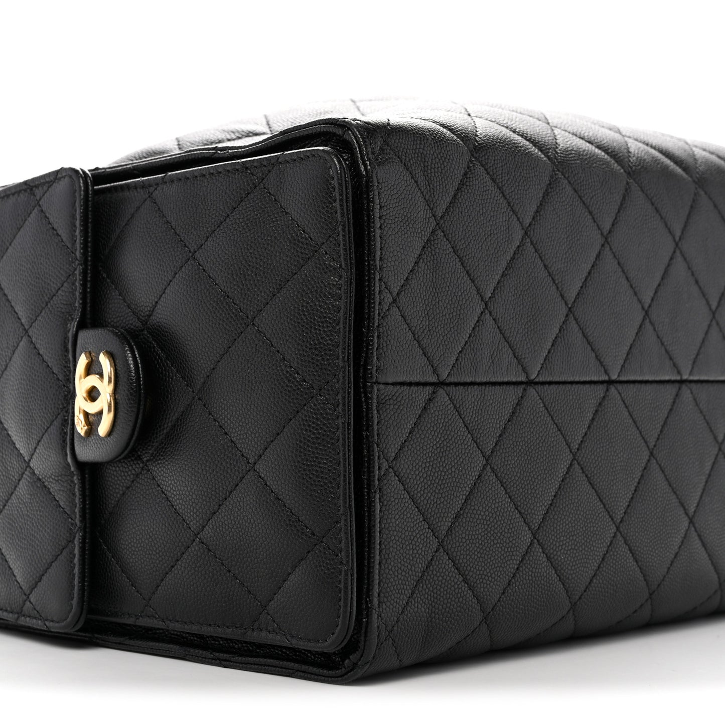 Caviar Quilted Medium Chanel 25 Handbag Black