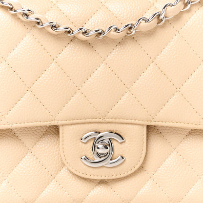 Chanel Caviar Quilted Medium Double Flap Beige 9 of 12