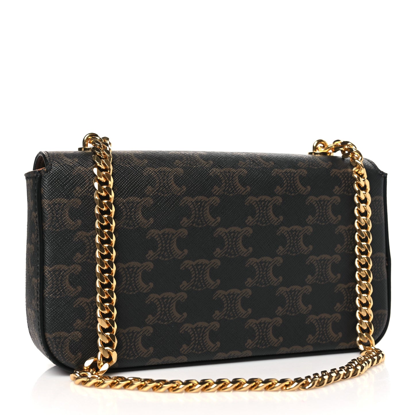Triomphe Canvas Chain Shoulder Bag Tan