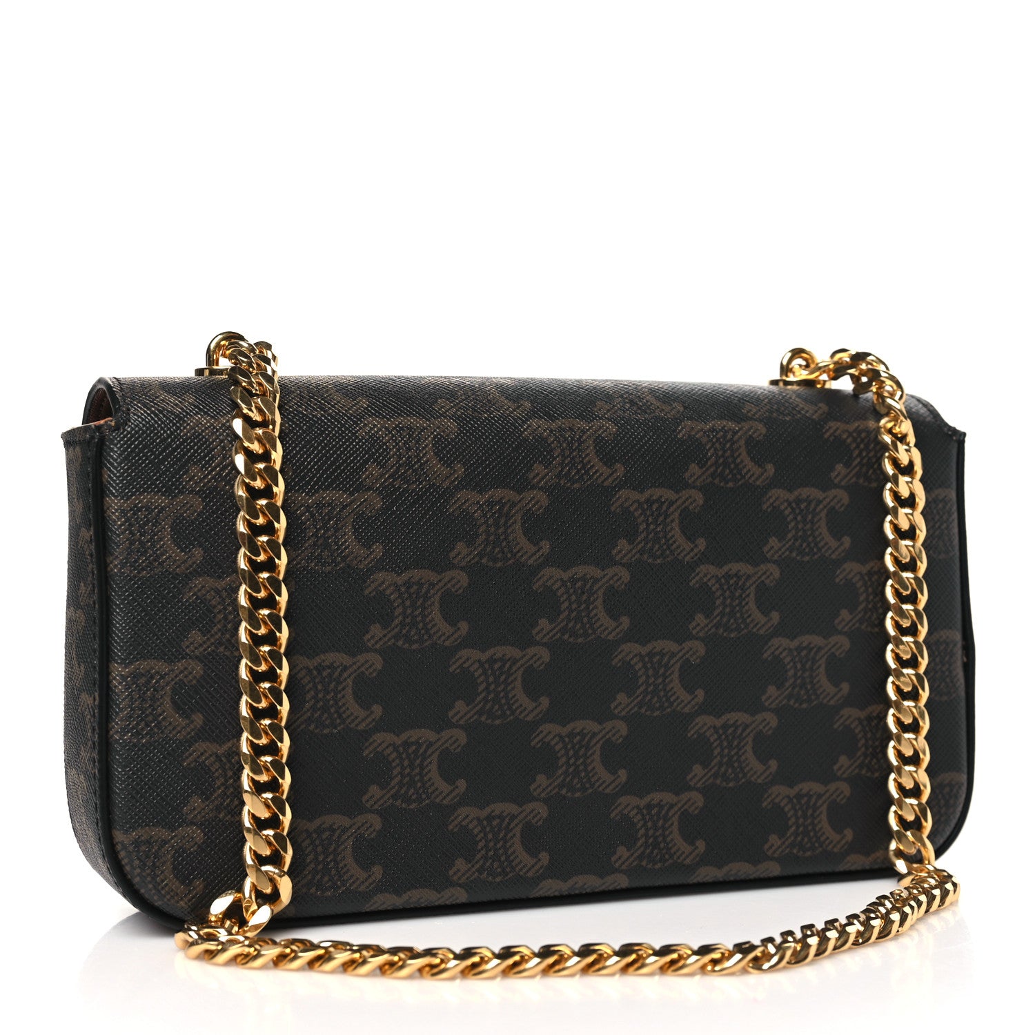 Celine Triomphe Canvas Chain Shoulder Bag Tan 3 of 11