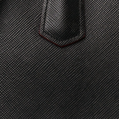 Prada Saffiano Cuir Medium Double Bag Black Fuoco 9 of 11