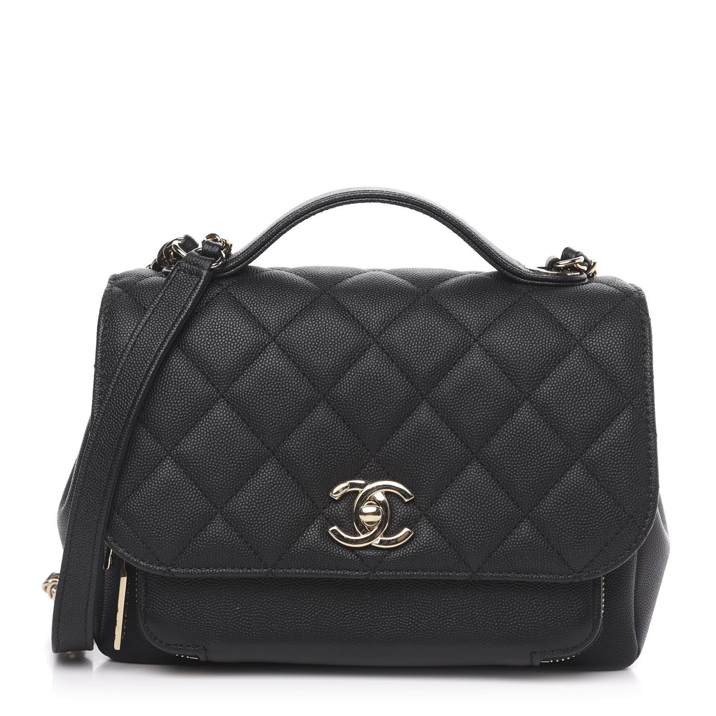 Caviar Quilted Medium Business Affinity Flap Black