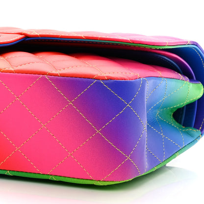 Chanel Calfskin Quilted Medium Rainbow Double Flap Multicolor 9 of 11