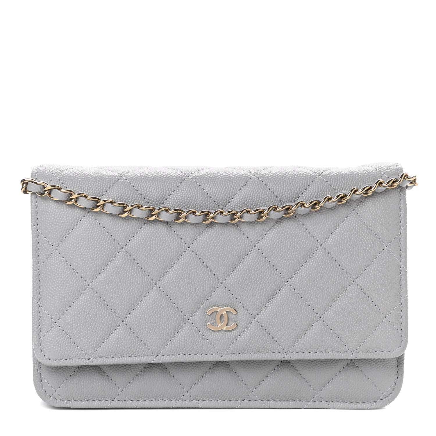 Chanel Caviar Quilted Wallet On Chain WOC Grey 1 of 11