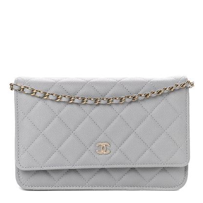Chanel Caviar Quilted Wallet On Chain WOC Grey 1 of 11