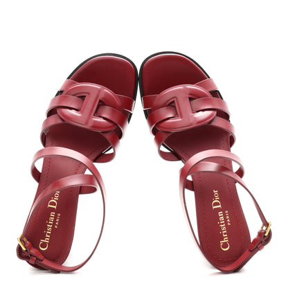 Christian Dior Calfskin D-Club Sandal Pumps 37.5 Ruby Red 2 of 10