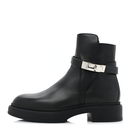 Hermes Calfskin Veo Ankle Boots 36 Black 1 of 9