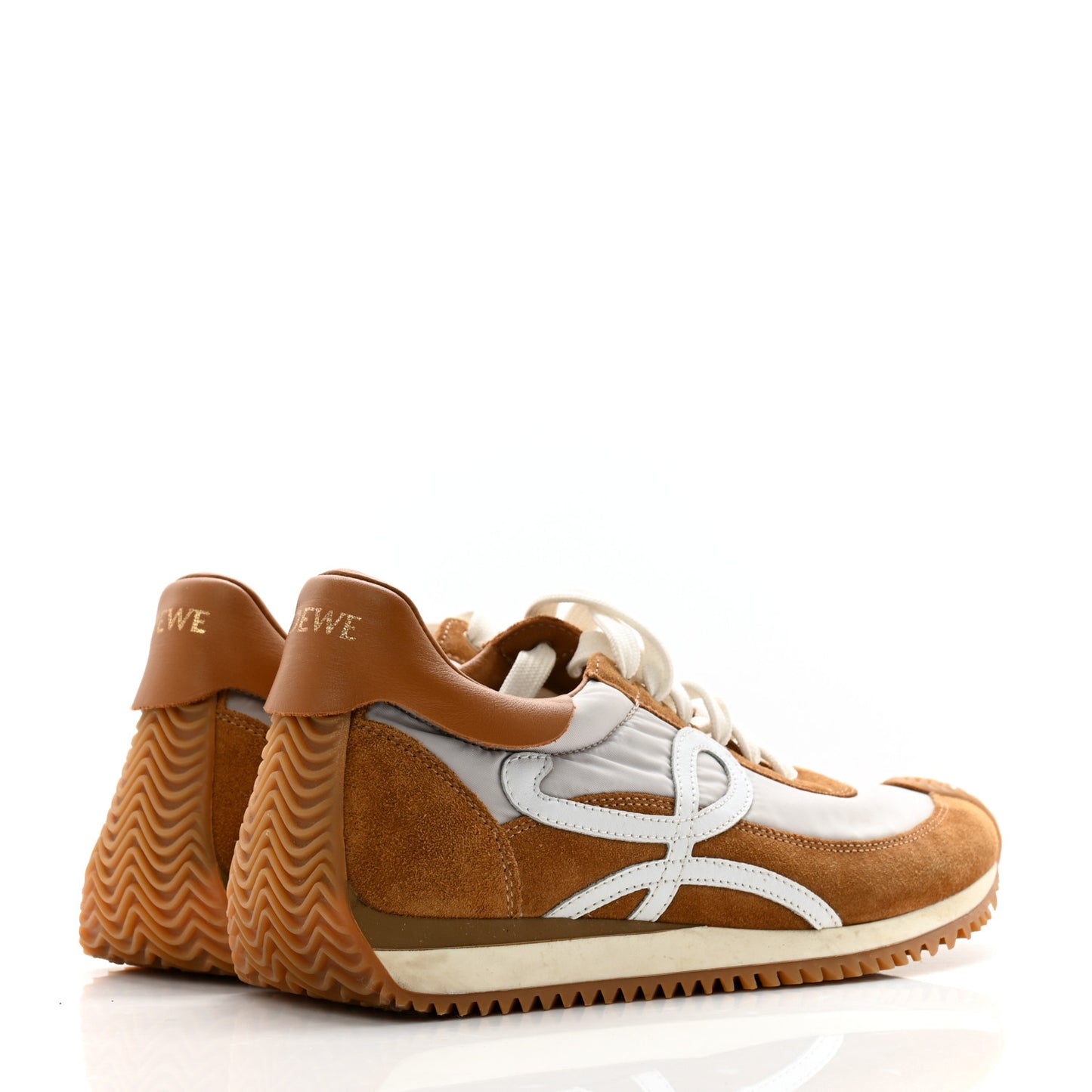 Nylon Suede Flow Runner Sneakers 38 Gold
