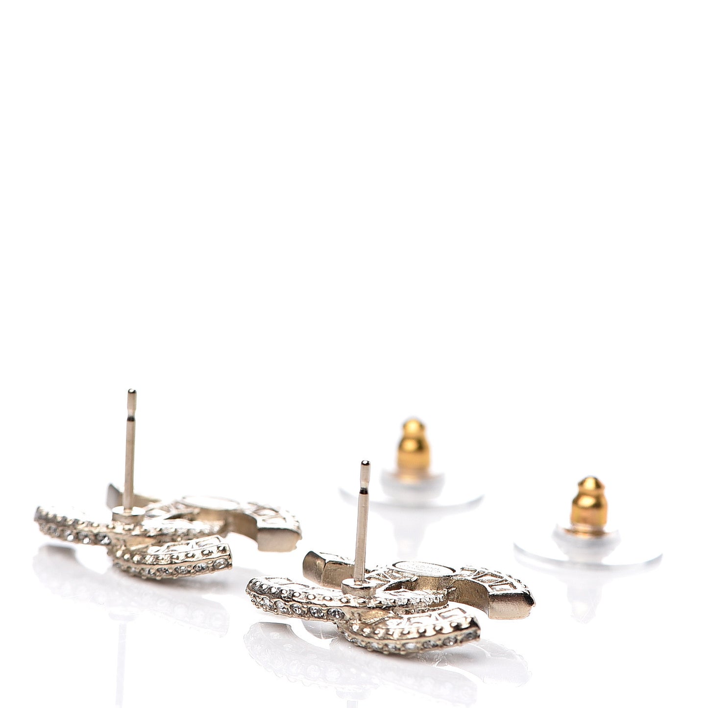 Crystal Timeless CC Earrings Light Gold