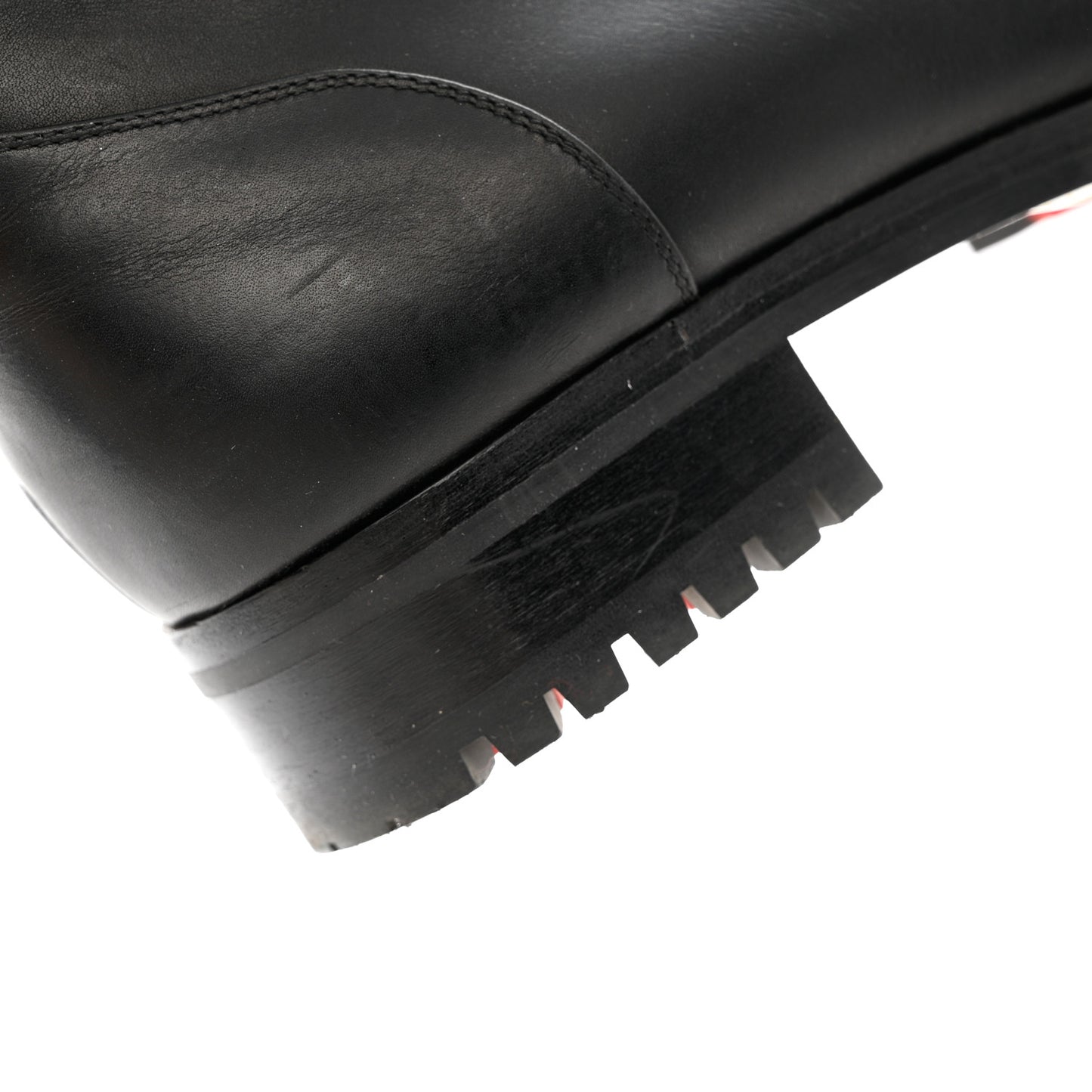 Calfskin Spikes TS Croc Flat Boots 39 Black
