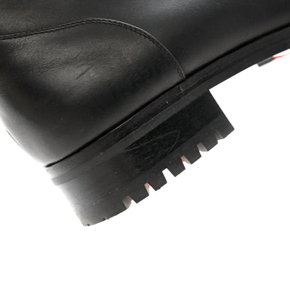 Christian Louboutin Calfskin Spikes TS Croc Flat Boots 39 Black 8 of 11
