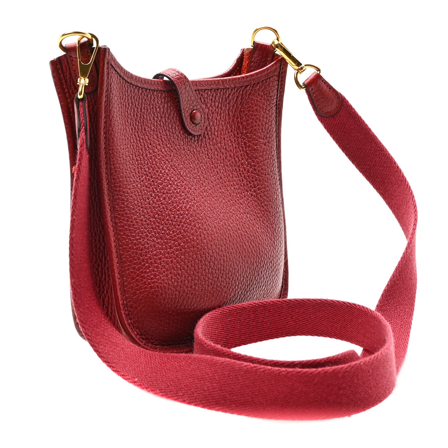 Hermes Taurillon Clemence Evelyne TPM Rouge Grenat 3 of 10