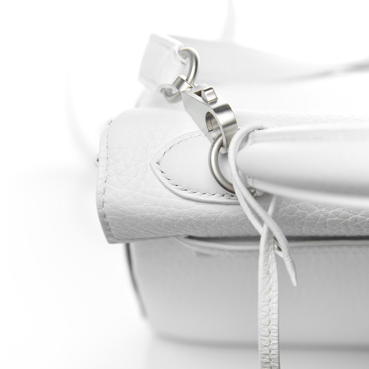 Taurillon Clemence Horseshoe Kelly Retourne 25 White Black