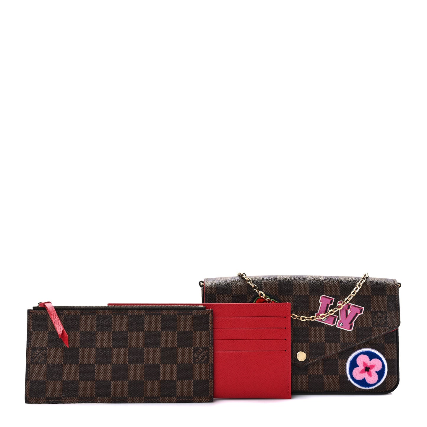 Damier Ebene LV Stories Pochette Felicie Chain Wallet