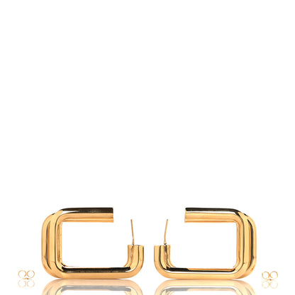 Saint Laurent Metal Square Triple Hoop Earrings Gold 7 of 10