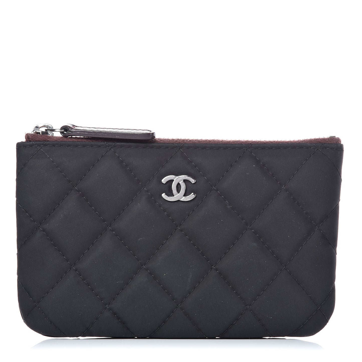 Nylon Quilted Small Cosmetic Case Black