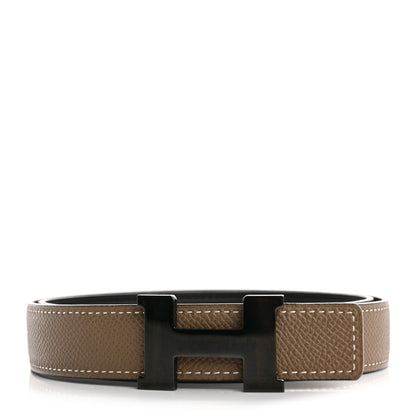 Hermes Swift Epsom 24mm Mini Constance So Black H Belt 80 32 Black Etoupe 1 of 6