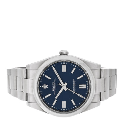 Rolex Stainless Steel 41mm Oyster Perpetual Watch Bright Blue 124300 2 of 5