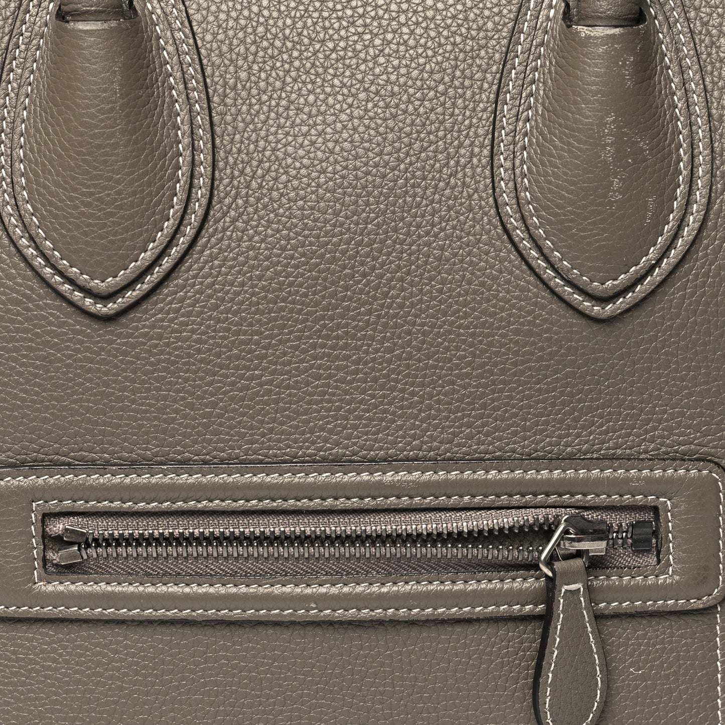 Drummed Calfskin Mini Luggage Souris