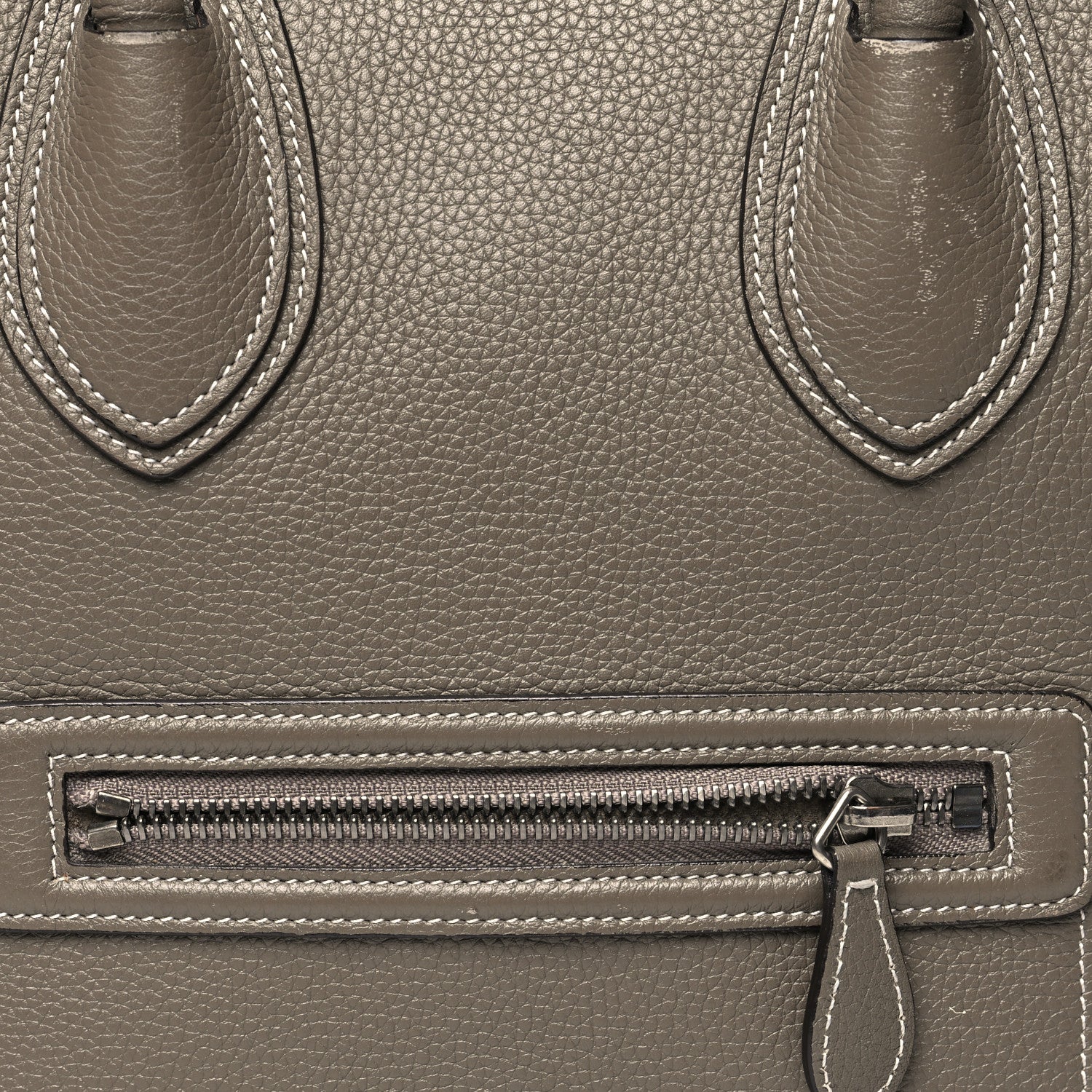 Celine Drummed Calfskin Mini Luggage Souris 8 of 16