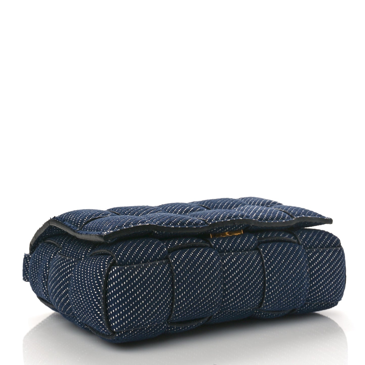 Denim Maxi Intrecciato Padded Cassette High Frequency Crossbody Bag Indigo