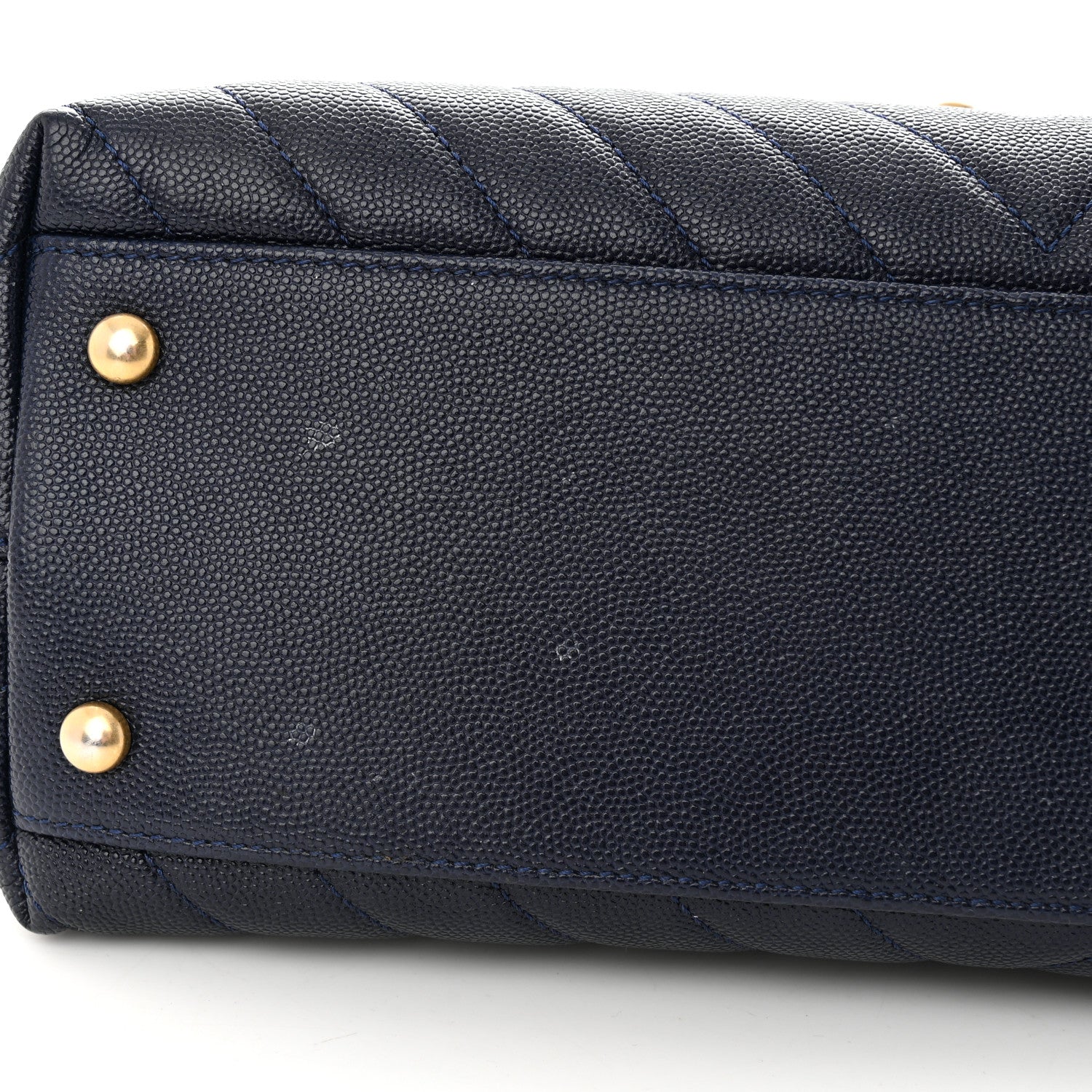 Chanel Caviar Chevron Quilted Small Coco Handle Flap Navy 11 of 11