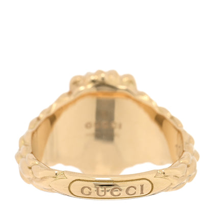 Gucci 18K Yellow Gold Diamond Amethyst Lion Head Ring 52 6 3 of 4