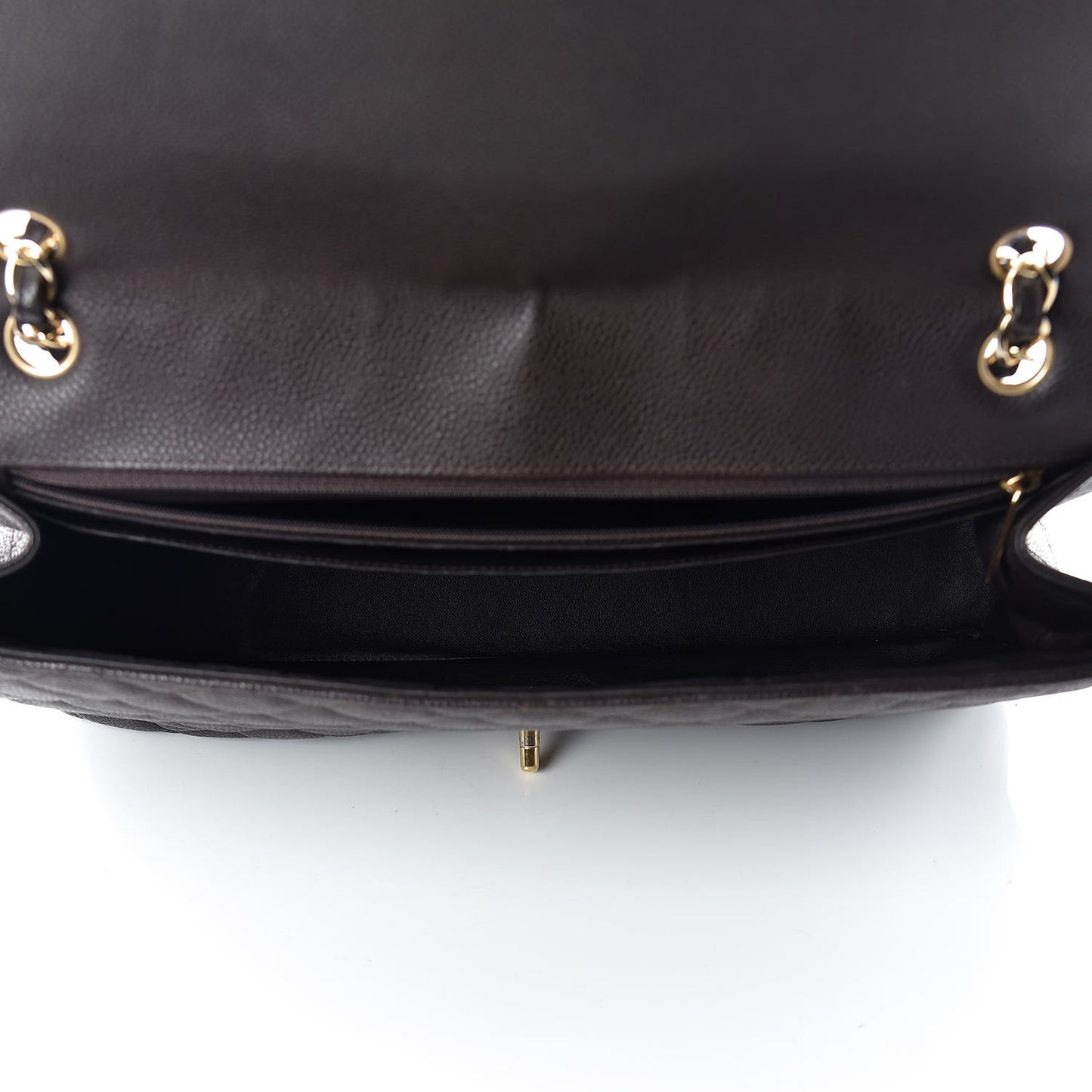 Caviar Quilted Maxi Single Flap Brown