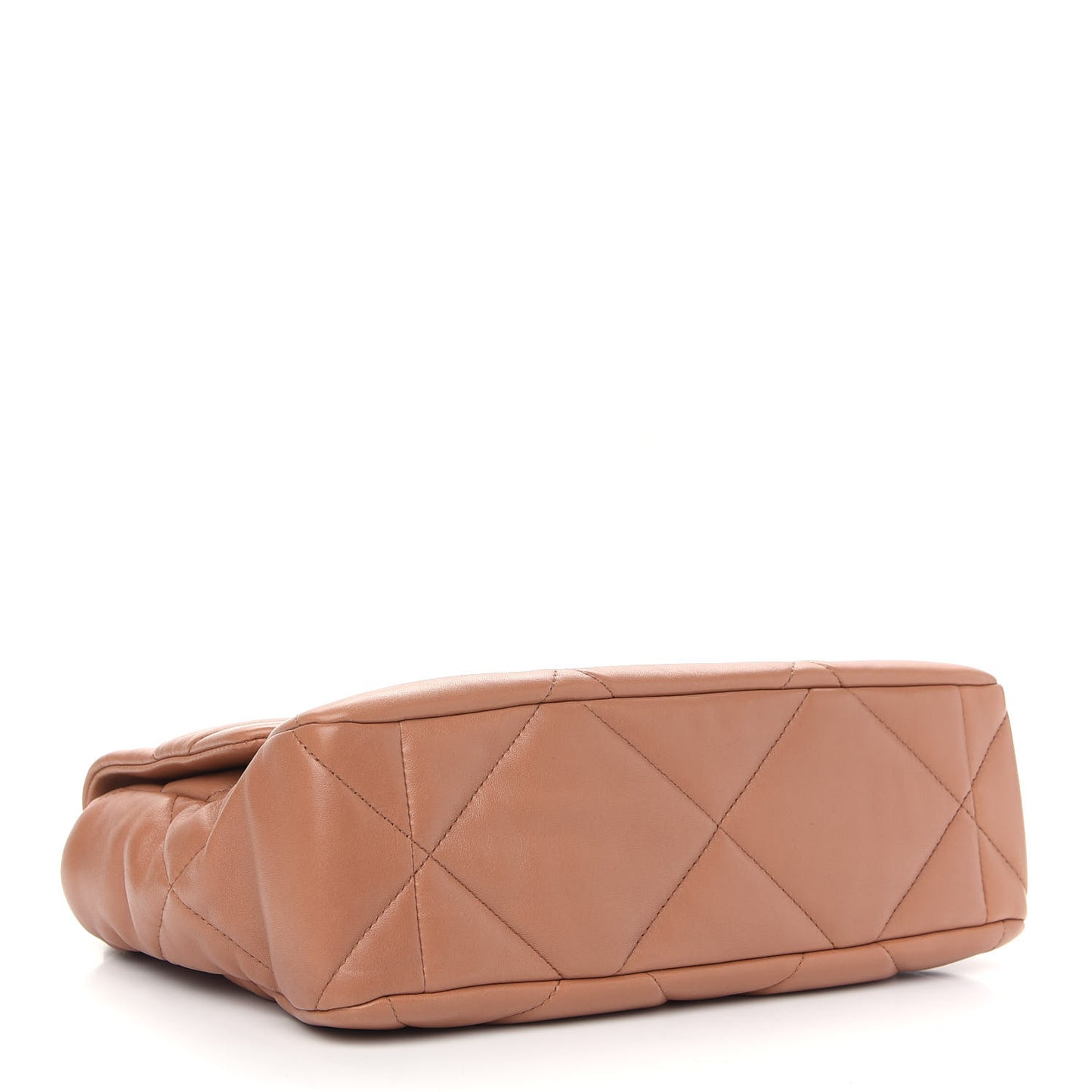 Lambskin Quilted Large Chanel 19 Flap Brown