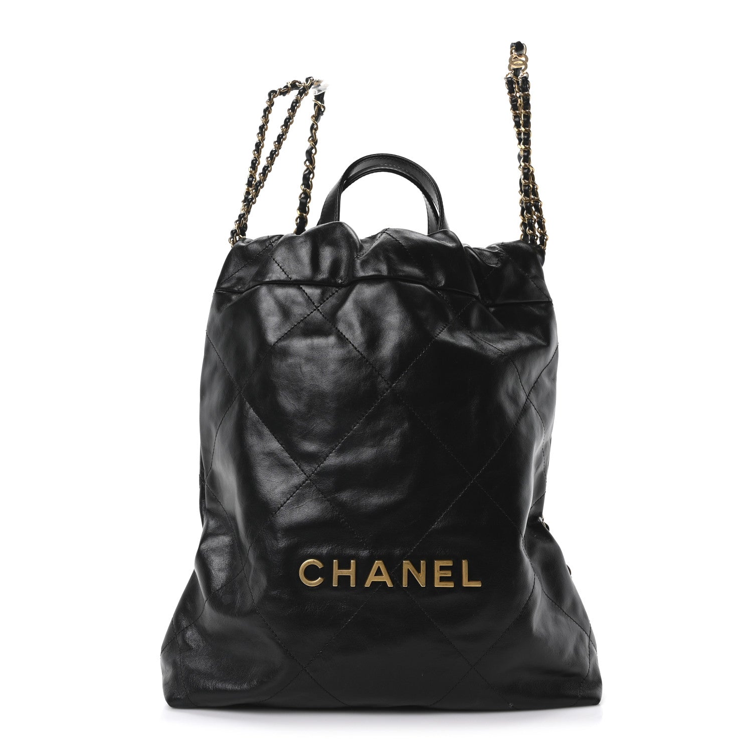 Chanel Shiny Calfskin Quilted Chanel 22 Backpack Black 1 of 10